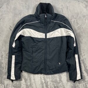Nils Womens Ski Jacket Black White Full Zip Insulated Puffer Size 10